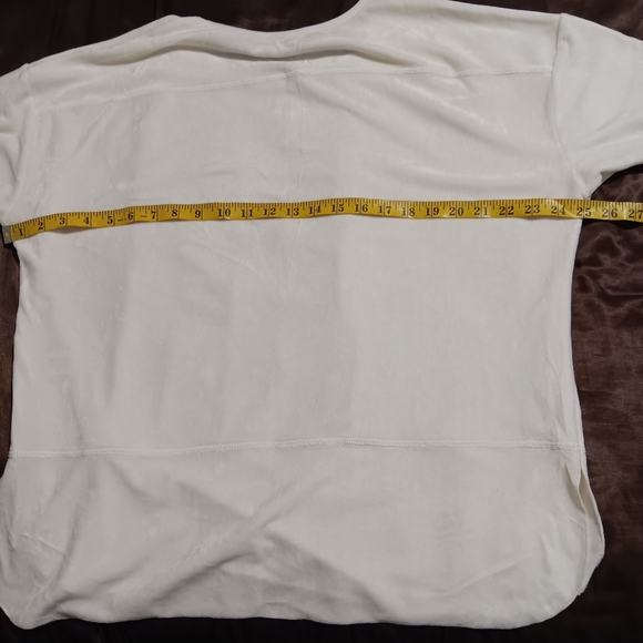 SNOSKINS Velvet Set Top-Pant Ivory SzM Pullover Vneck Elastic Waist Band Pants - Picture 7 of 16